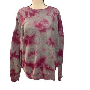 Wild fable | gray and white tie dye sweatshirt